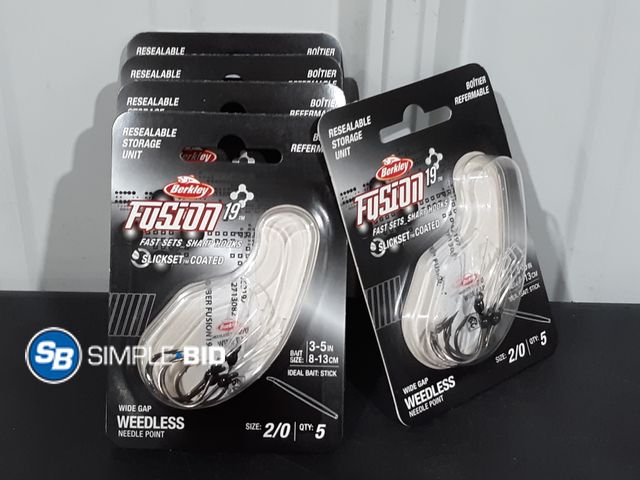 Lot 58-28617 - Lot of (5) New Berkley Fusion Fast Sets sharp hooks 5 in each package - total of 25