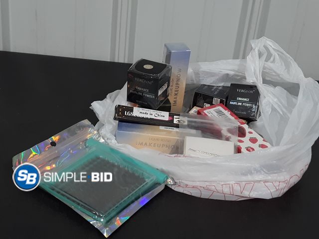 Lot 58-35026 - Bag of Misc. Health and Beauty Supplies - Mascara, Blush, Fake Eyelashes and More!