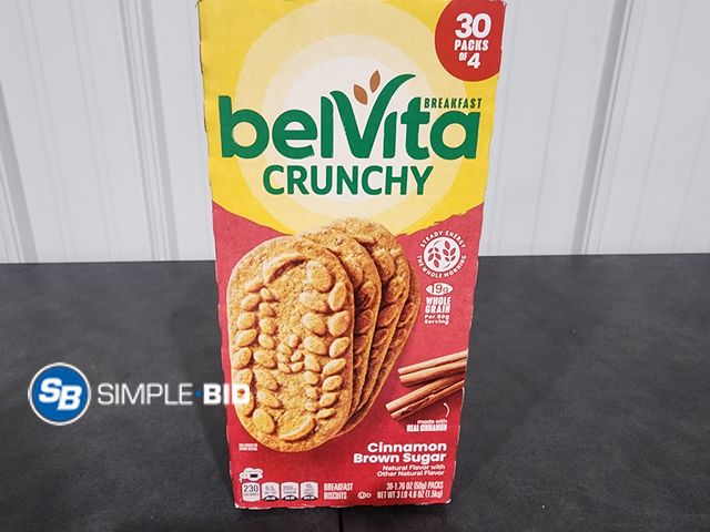 Lot 58-26156 - Belvita Crunchy Cinnamon Brown Sugar 20 packs of 4 individually packaged - unopened