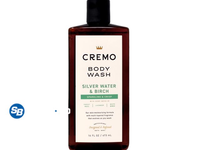 Lot 58-68464 - New Cremo Body Wash for Men, Silver Water &amp; Birch, Sparkling &amp; Crisp, 16 Fl Oz