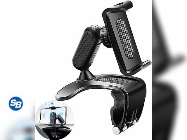 Lot 58-33149 - New Car Phone Holder Clip,Adjustable 360° Cellphone Stand,Car GPS Stand Rear View Mirror Mount for S...