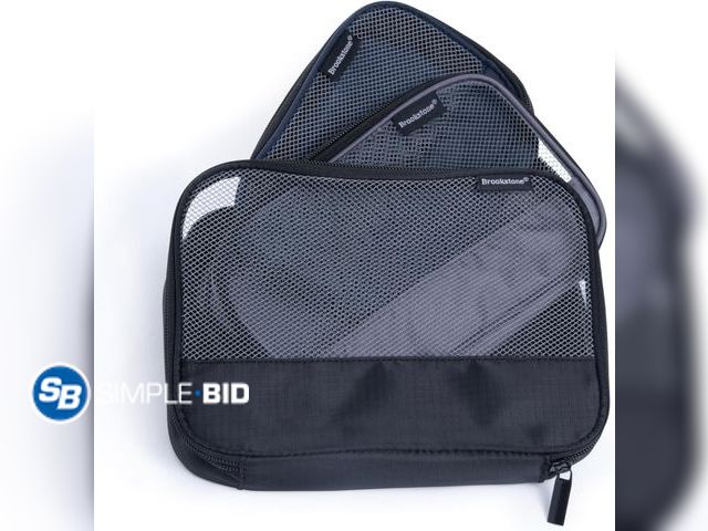 Lot 58-58856 - New Brookstone Travel 3 Piece Mesh Expandable Packing Cube Set for Travel Accessories