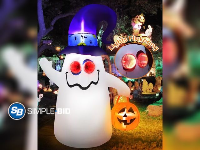 Lot 58-32084 - New Firstness 5ft Tall Halloween Inflatable, Ghost Inflatable with LED Light Flashing for Halloween ...