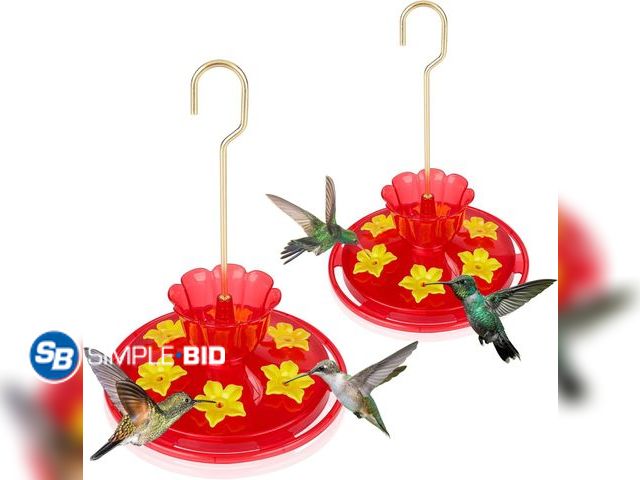 Lot 58-38296 - New Hummingbird feeders for Outdoors Ant Bee Proof Leak-Proof,2 Pack 7 Ounces Plastic Hummingbird Fe...