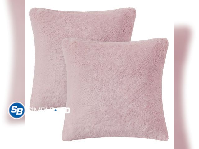 Lot 58-35366 - Lot of (6) New L&amp;M Plush Throw Pillow Covers 26×26,Fluffy Decorative Pillow Covers with Zipper S...