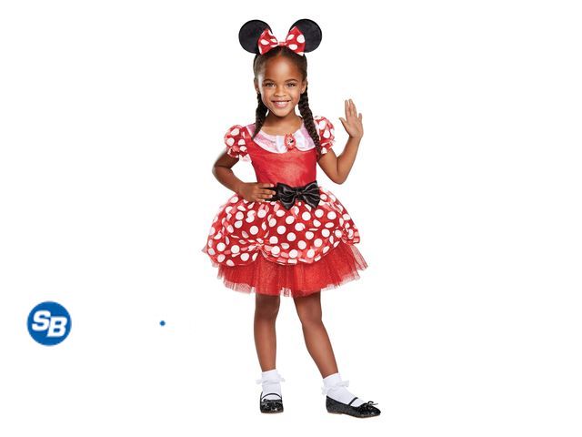 Lot 58-32492 - Disney Minnie Mouse Costume for Toddler, Red Polka Dot, Size 3-4T by Disguise