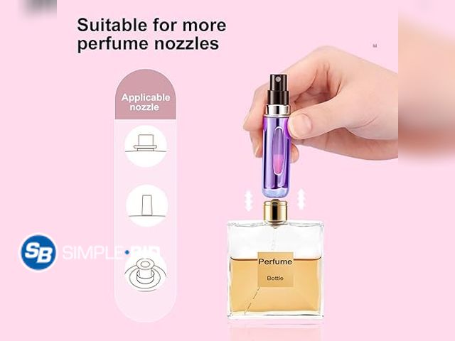 Lot 58-26284 - Lot of (5) New Portable Mini Perfume Atomizer Bottle, Atomizer Perfume Spray, Scent Pump Case, Refil...