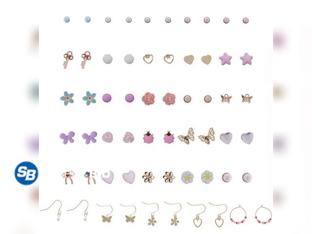 Lot 58-54260 - New Wonder Nation Kids Beaded Charm Earrings, 30 Count Multi-color