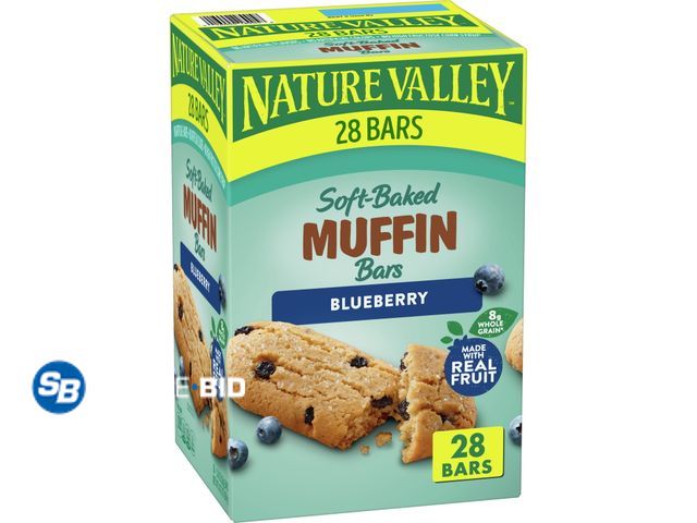 Lot 58-71805 - Nature Valley Soft-Baked Muffin Bars, Blueberry, Snack Value Pack, 28 Bars, 34.72 OZ - unopened - ex...