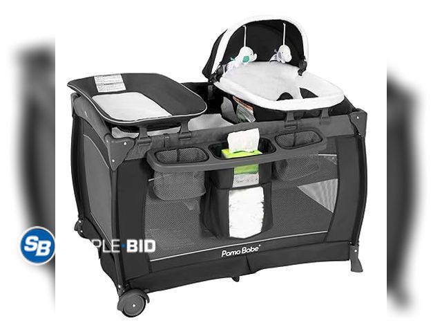 Lot 58-31845 - New Pamo Babe Playard Portable Playard Foldable Playpen for Baby and Toddler Portable Crib Mattress ...