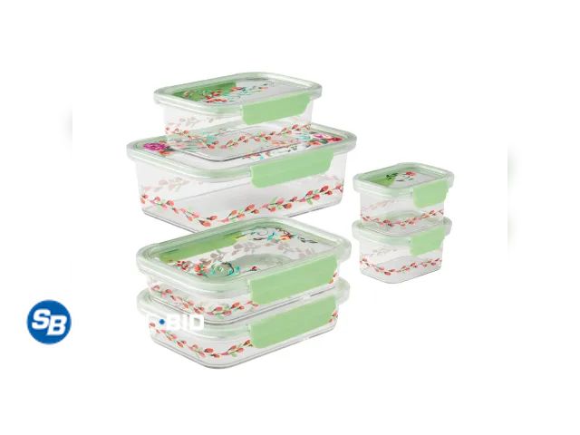 Lot 58-17899 - New The Pioneer Woman Painted Meadow Rectangle Tritan Food Storage Containers with Tritan Lid. Set o...