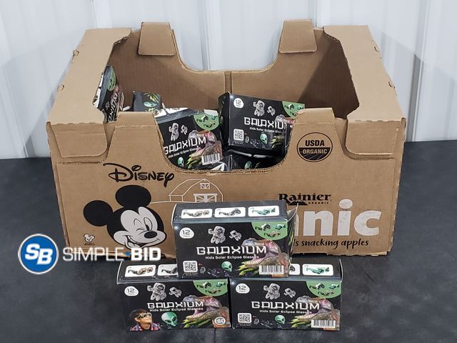 Lot 58-58085 - Large Lot of Kids Solar Eclipse Glasses - each box has 12 - New