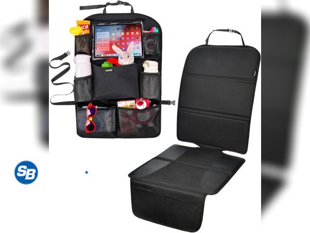 Lot 58-36812 - New PIDO Car Backseat Organizer and Car Seat Protector Set, Seat Back Organizer with Touch Screen Ta...