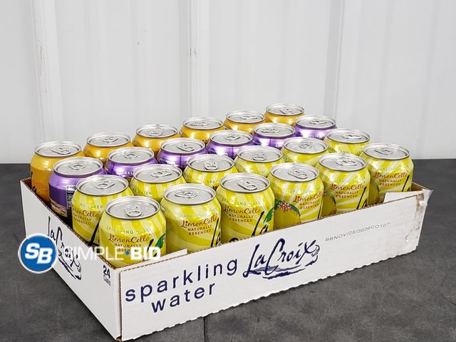 Lot 58-60865 - LA CROIX! Lot of (24) La Croix sparkling water Limon cello - Black RaZzberry - Tangerine 12 fl oz ea...