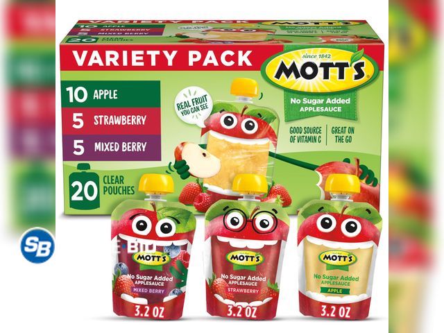 Lot 58-72122 - Mott's No Sugar Added Applesauce Variety Pack, 3 Flavors – Apple, Strawberry &amp; Mixed Berry, Made...
