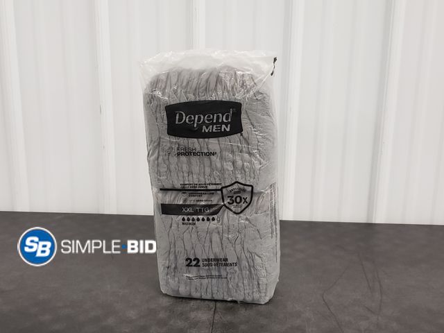 Lot 58-74476 - New Men's Depend Underwear - 22 in package - SIZE XXL