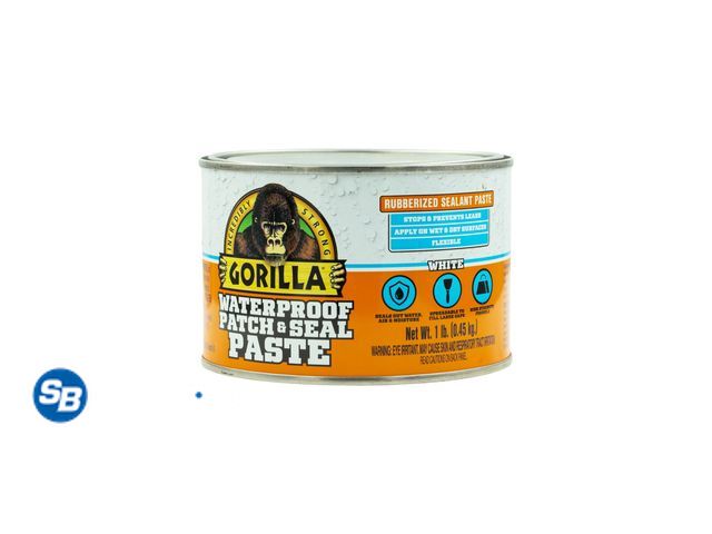 Lot 58-17832 - New Gorilla Waterproof Patch and Seal Paste White Sealant 1 Pound Can
