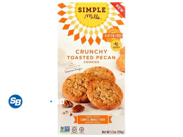 Lot 58-67726 - Lot of (4) Simple Mills Toasted Pecan Crunchy Cookies, 5.5 oz - unopened - expired