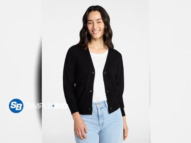 Lot 58-70636 - Time and Tru Women's V-Neck Cardigan Sweater, Lightweight, - Suze Large (12-14) - NWT