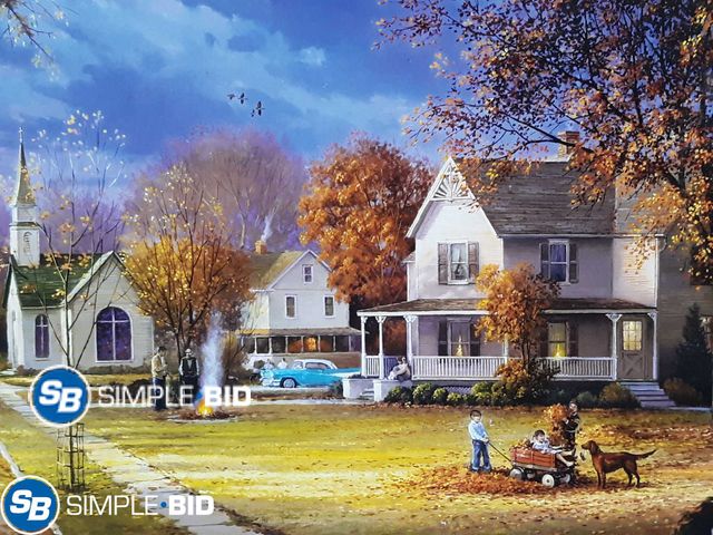 Lot 58-27930 - Puzzle 500 Piece - Days to Remember Street of Memories - Used