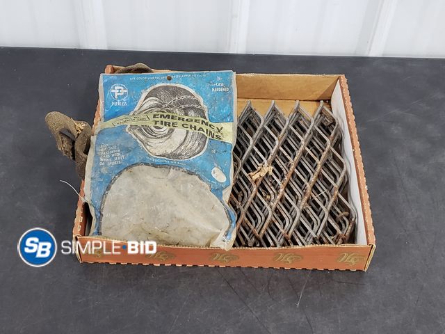 Lot 58-75112 - Tire Chains and Metal Crates for getting Cars unstuck