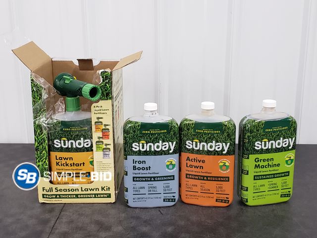 Lot 58-84111 - Sunday Lawn Kickstart Ready-to-spray Liquid Lawn Fertilizer 42.3 oz, (22-0-2), 5000 sq. ft. with (3)...