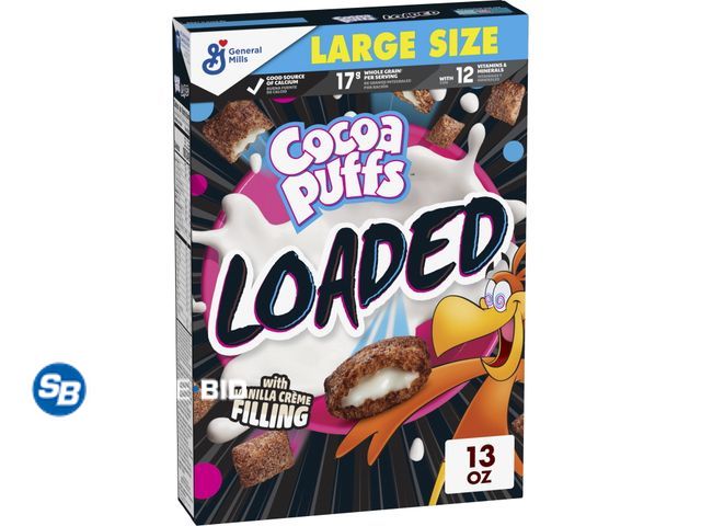 Lot 58-77305 - Lot of (3) Cocoa Puffs Loaded Cereal With Artificially Flavored CrÃ¨me Filling, Large Size, 13 oz - ...