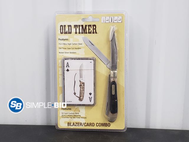 Lot 58-67499 - New Old Timer Blazer/Card Combo - Knife and Playing Card Set