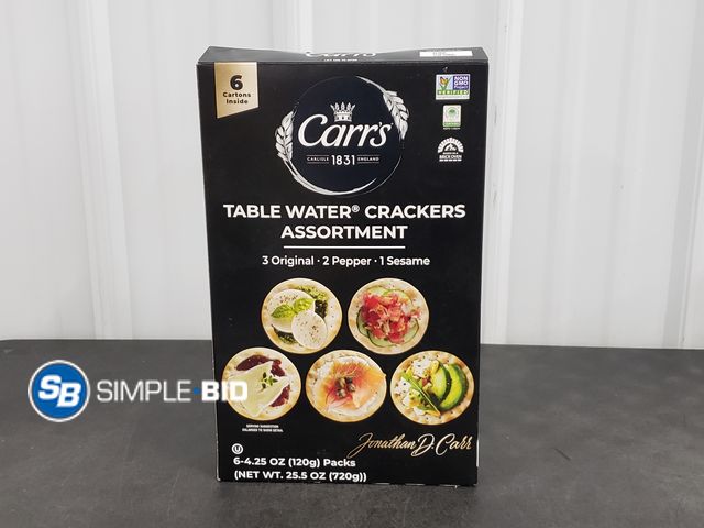 Lot 58-54308 - Carr's Table Water Crackers Assortment - 6 boxes - unopened