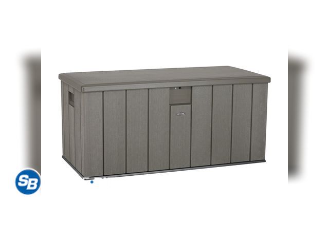 Lot 58-34473 - New Lifetime New Outdoor Polyethylene Deck Box and Bench 150 Gal. Capacity, Brown (60251)