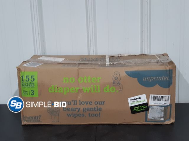 Lot 58-27318 - Seventh Generation Free and Clear Diapers for Sensitive Skin - 155 Count - Size 3