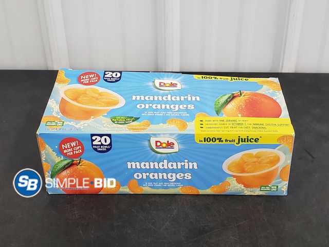 Lot 58-60984 - DOLE! Mandarin Oranges 20 fruit bowl snacks - unopened