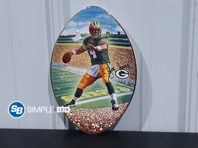 Lot 58-27041 - Brett Farve Football Shaped Plate