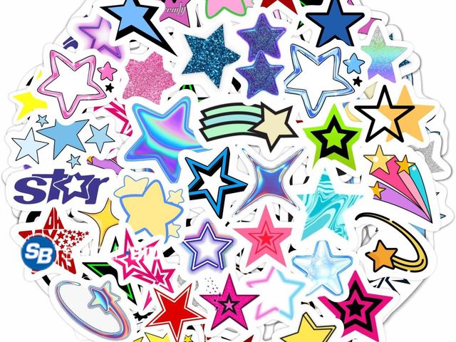 Lot 58-39026 - New BulbaCraft Star Stickers Y2K - Small Star Stickers, Y2K Decals, Gifts for Women &amp; Men