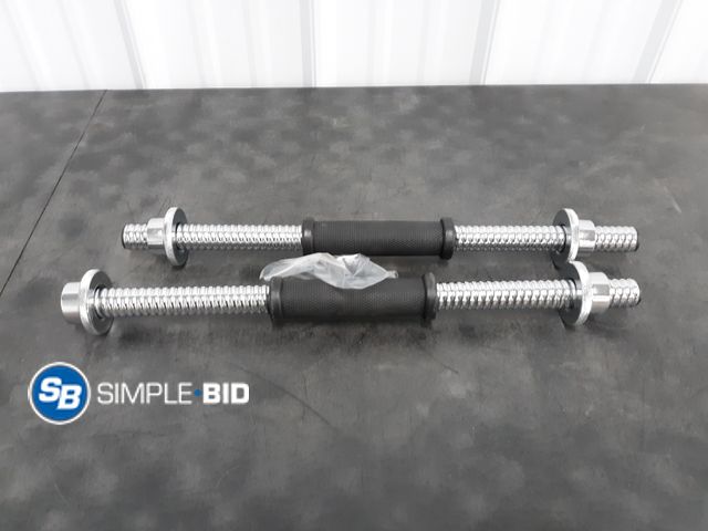 Lot 58-56077 - Leadnovo Adjustable Dumbbell Handle/Straight Barbell/ Arm Blaster for 1" Cast Iron Weight Plates wit...