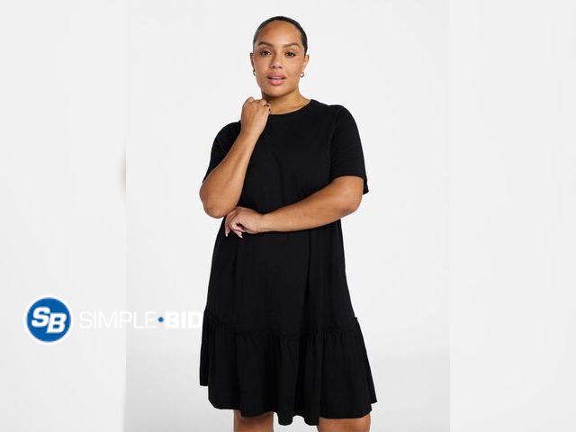 Lot 58-71186 - New Terra &amp; Sky Women's Plus Size Tier Tee Dress with Short Sleeves, Size 3XL