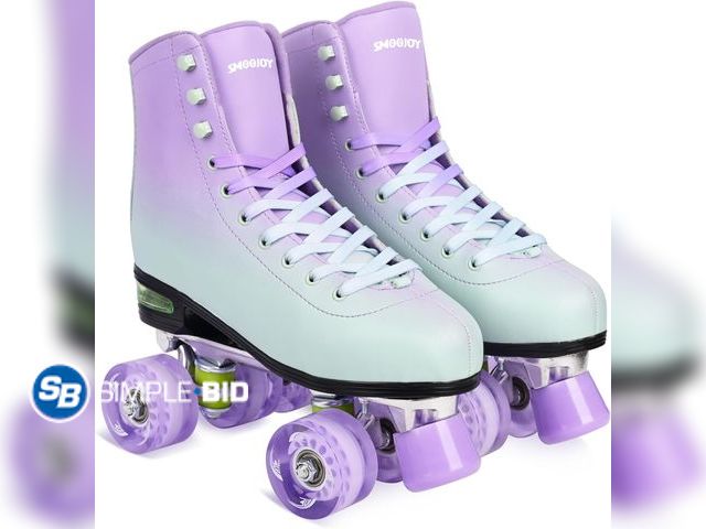 Lot 58-37037 - New Quad Roller Skates for Women  - PU Deluxe Double Row-Classic Premium Leather Skates Indoor Outdo...