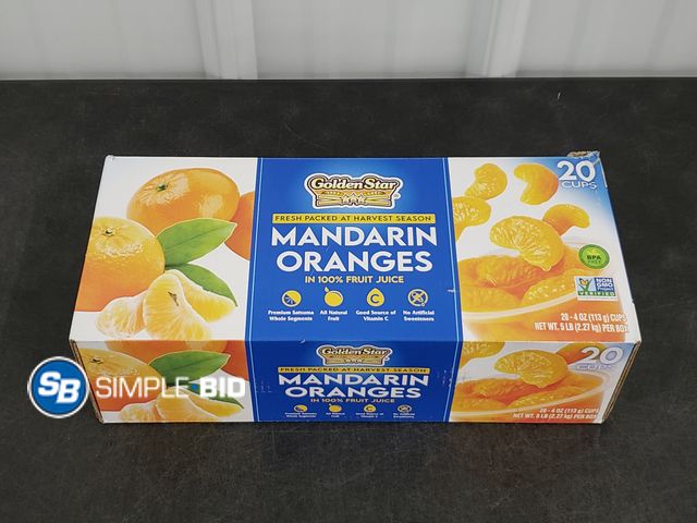 Lot 58-37904 - Mandarin Oranges fruit juice 18 cups - unopened