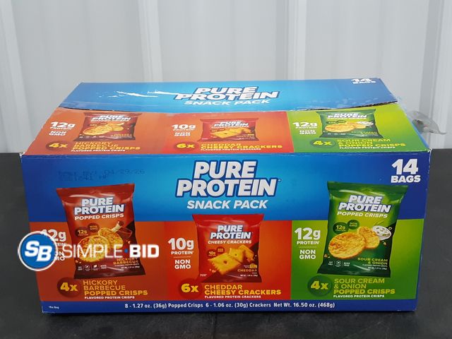 Lot 58-37731 - Pure Protein Snack Pack -- Popped crisps - cheesy crackers - Popped crisps - individually packaged -...