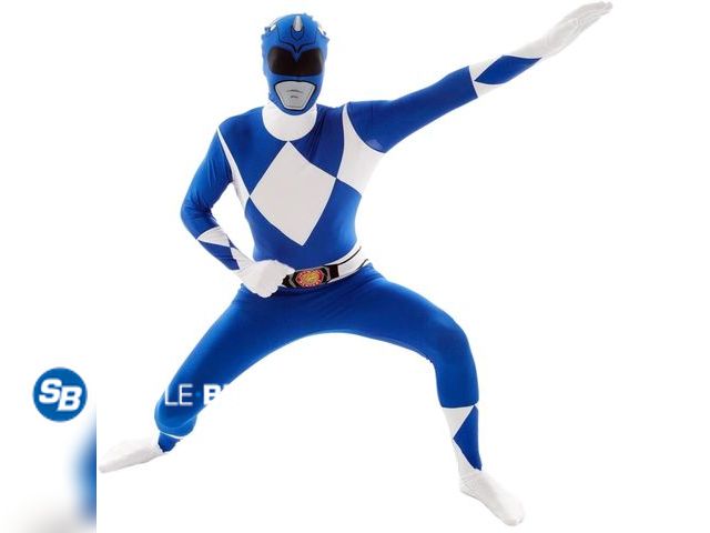 Lot 58-35060 - Morphsuits Adult Blue Power Ranger Morphsuit Mens Superhero Fancy Dress Costume Halloween Blue M - u...