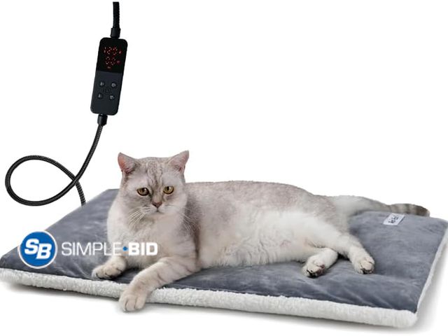 Lot 58-57892 - New Rest-Eazzzy Heating Pad for Cats, Warming Mat with Removable Cover, 5 Level Timer &amp; Temperat...