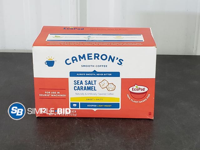 Lot 58-67447 - Cameron's Specialty Coffee Sea Salt Caramel Single Serve Pods - unopened - expired