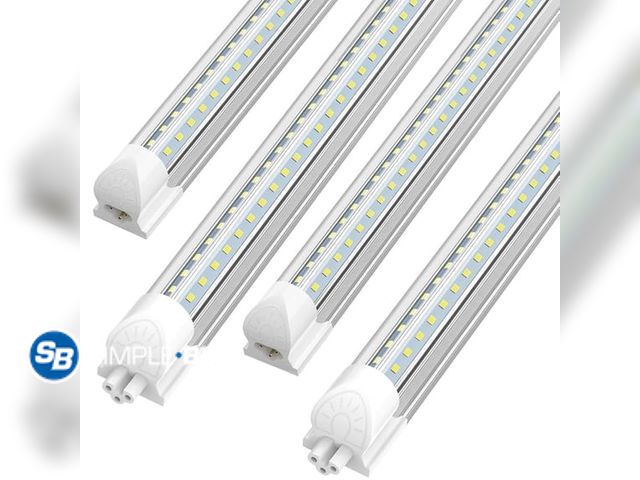 Lot 58-75917 - New JESLED 8ft LED Shop Light Fixture Linkable, 72w V Shape 6000K, 4-Pack
