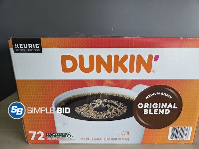 Lot 58-66979 - Dunkin' Donuts, Original Blend, Medium Roast, K-Cup Pods, 72ct - BB 4/2027