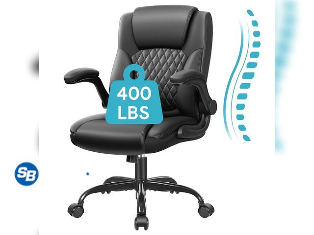 Lot 58-37543 - New COOLHUT Leather Office Chair, Big and Tall Office Chair 400LBS Wide Seat Ergonomic Computer Desk...