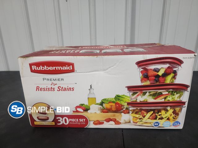 Lot 58-28917 - Rubbermaid Premier storage containers -- 30 piece set - appears unused