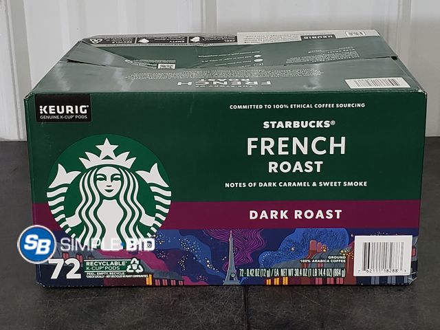 Lot 58-74966 - Starbucks Dark French Roast K-Cup, 72 Count - unopened
