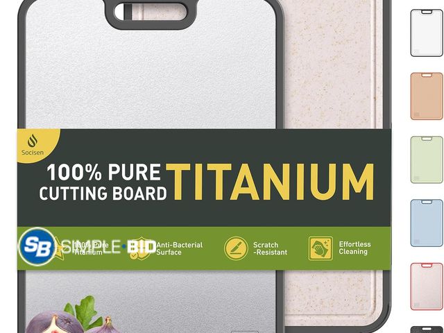 Lot 58-57754 - New Titanium Cutting Board for Kitchen, Cutting Board Double Sided Food Grade, Pure Titanium/PP, Eas...