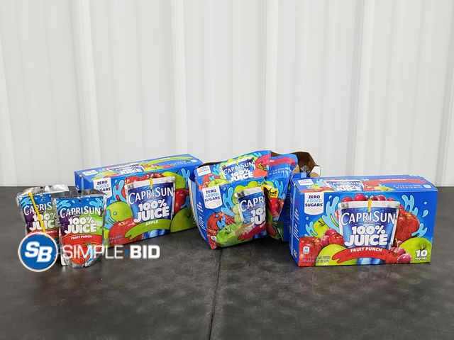 Lot 58-29828 - CAPRI SUN! Lot of (3) Boxes of Capri Sun - Fruit punch - apple - Berry - 10 packs in each - unopened...