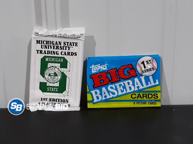 Lot 58-29546 - Lot of (2) New Packs of Cards - (1) MSU Trading Cards (1) Topps Big Baseball Cards 1st Series